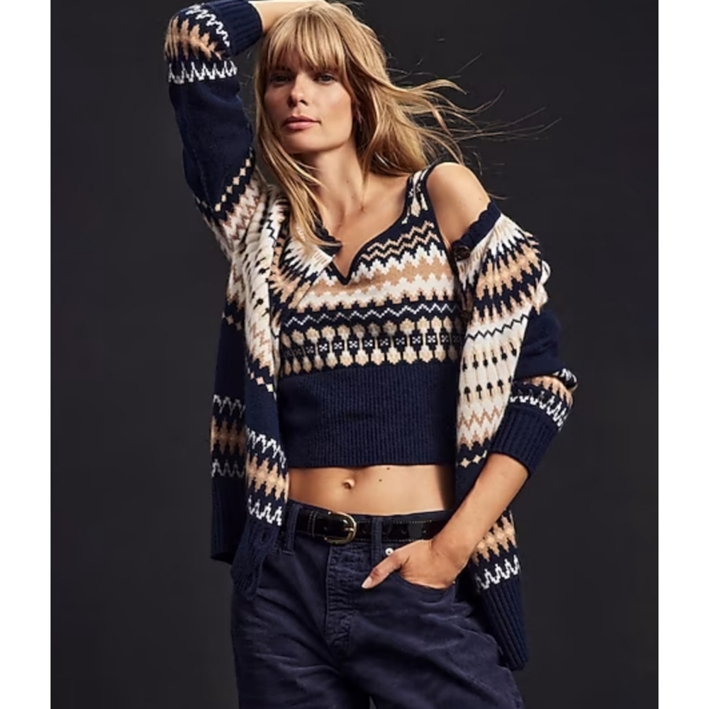 30. J.Crew Cashmere Fair Isle tank top - Picture 4 of 12